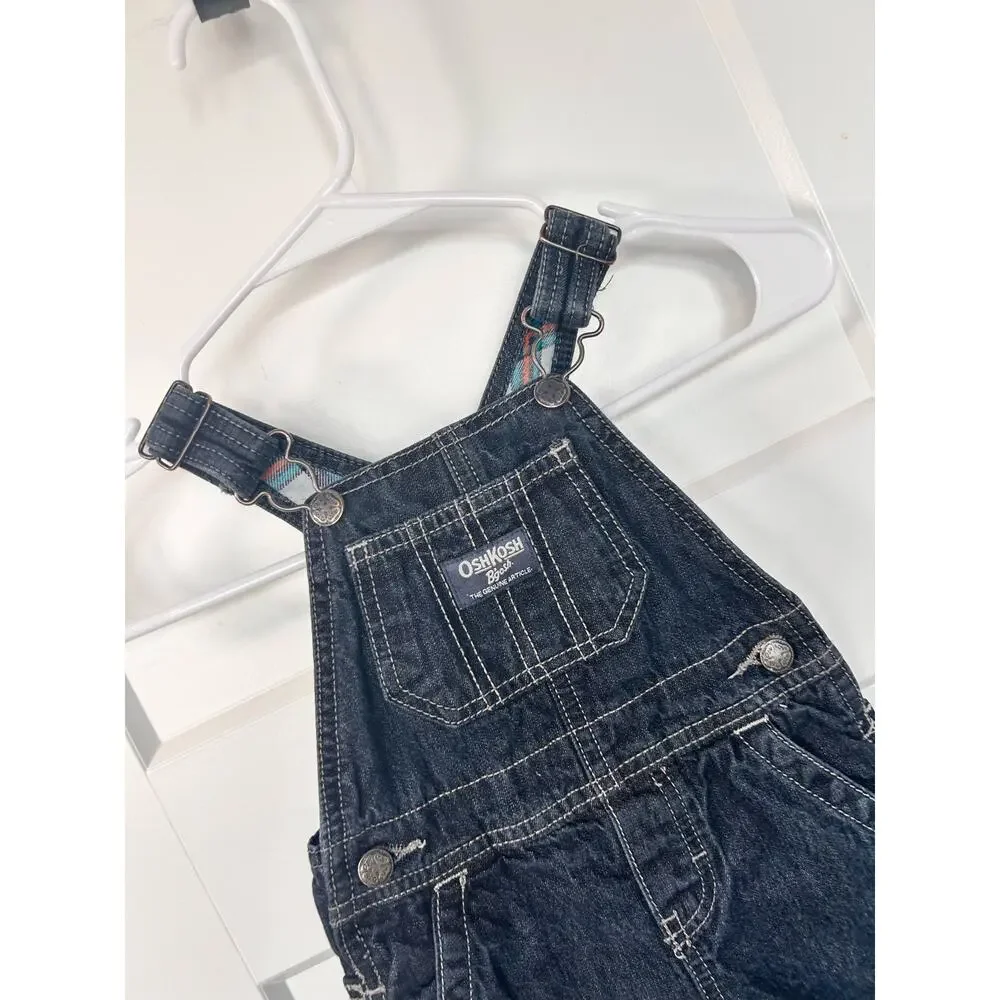 Oshkosh‎ B'gosh Baby Boys Jean Bib Overalls Lined Everyday Blue Size 12 Months